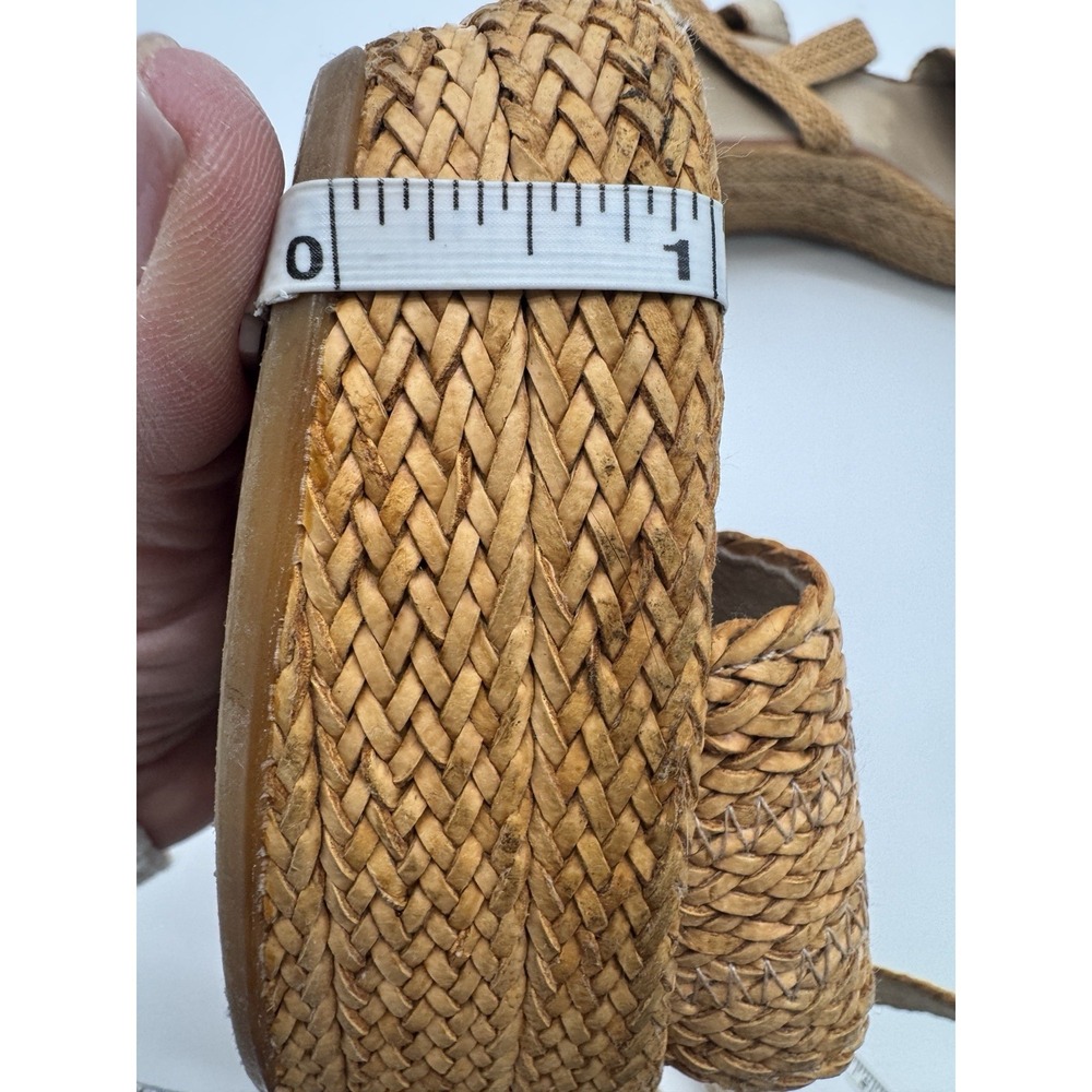 Stuart Weitzman Womens 10 M Barbados Rattan Raffia Strappy Sandal Quiet Luxury - Picture 11 of 15